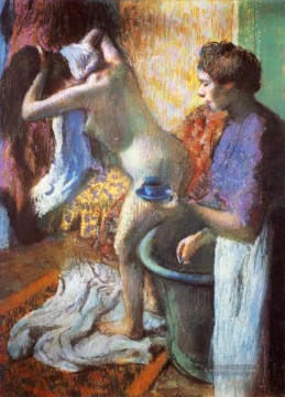 die Tasse Tee Frühstück nach dem Baden 1883 Edgar Degas Ölgemälde